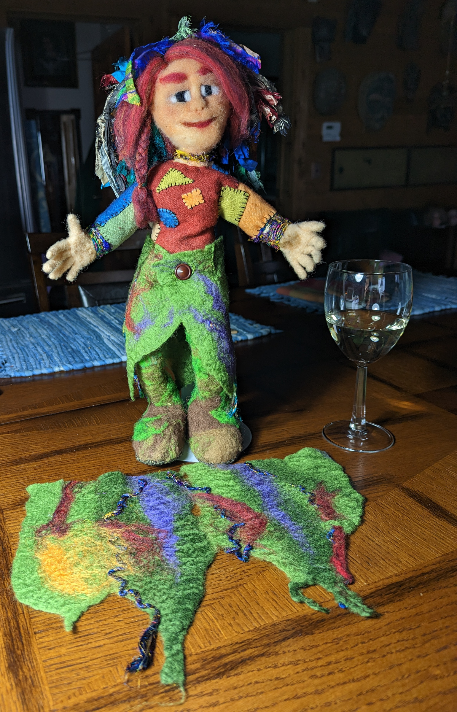 Tempest doll, with wet-felted fabric